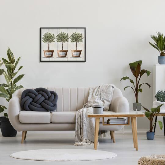 Stupell Industries Young Fruit Trees Charming Baskets Home Sweet Home in Frame Wall Art